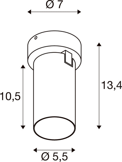 KAMI, Wand- und Deckenaufbauleuchte, 1x max. 10 W, GU10, weiß