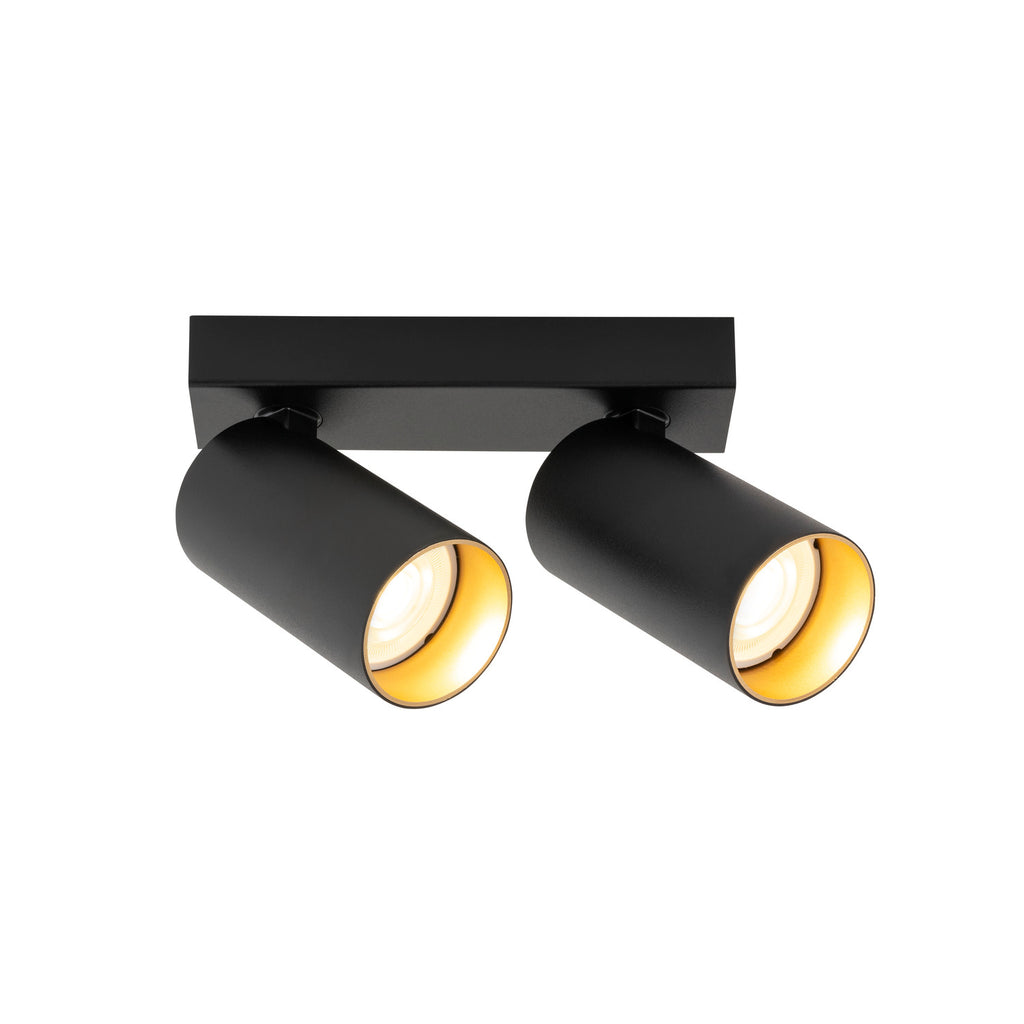 KAMI, Deckenaufbauleuchte, double, 2x max. 10 W, GU10, schwarz/gold