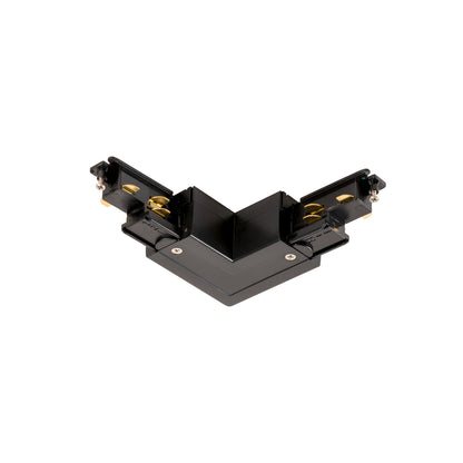 S-TRACK L-Verbinder, verstellbar, mit Einspeisemöglichkeit, DALI, PHASE, schwarz