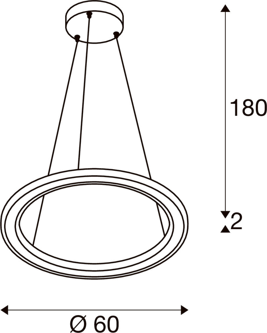 ONE FLAT PD, single, Pendelleuchte, Pendellänge 180 cm, 2700/3000 K, PHASE, schwarz