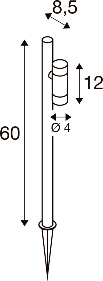 HELIA SLIM Pole, single, LED Outdoor Stehleuchte, schwarz IP65 3000 K