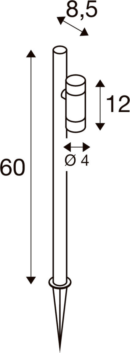 HELIA SLIM Pole, single, LED Outdoor Stehleuchte, schwarz IP65 3000 K
