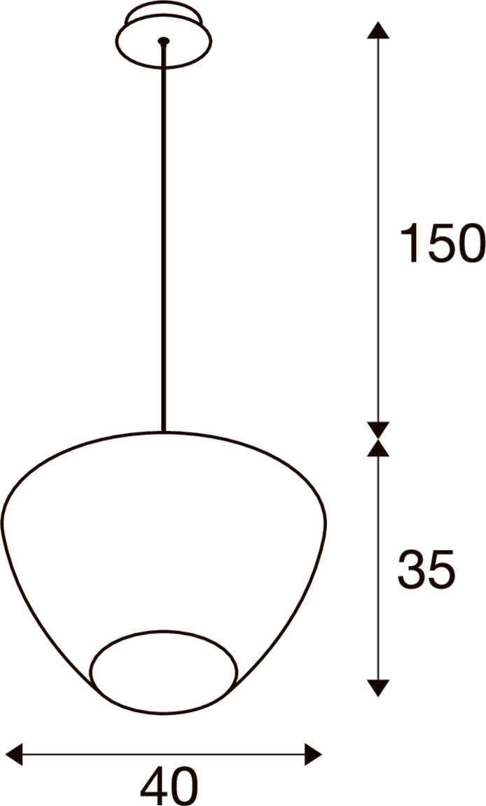 PANTILO CONVEX 40, Pendelleuchte, 150 cm, E27, max. 40 W, kupfer