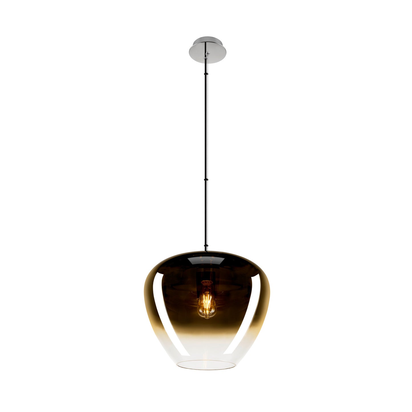 PANTILO CONVEX 40, Pendelleuchte, 150 cm, E27, max. 40 W, gold