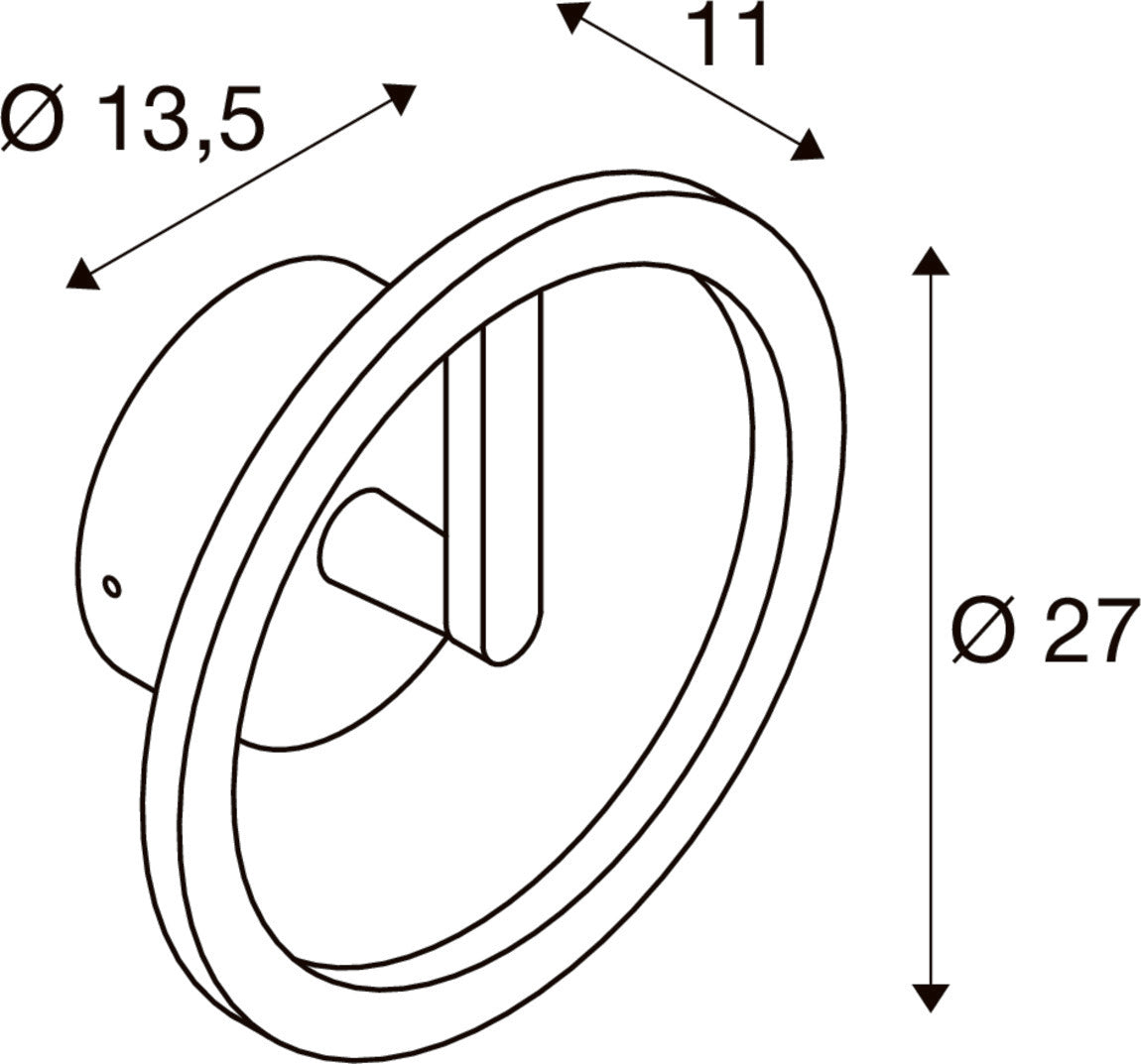 Q-RING, Wandleuchte, 3000 K, PHASE, IP65, schwarz