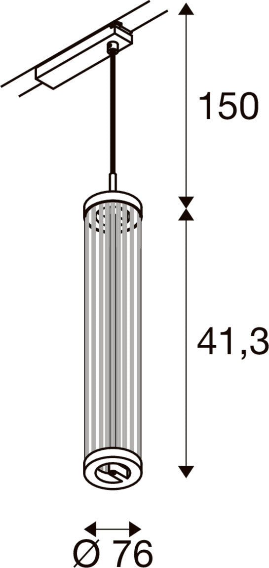QUIMERA, 1~ Pendelleuchte, Pendellänge 150 cm, 2700 K, PHASE, dunkel kupfer