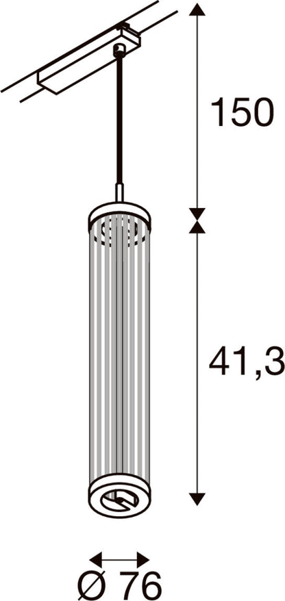 QUIMERA, 1~ Pendelleuchte, Pendellänge 150 cm, 2700 K, PHASE, dunkel kupfer