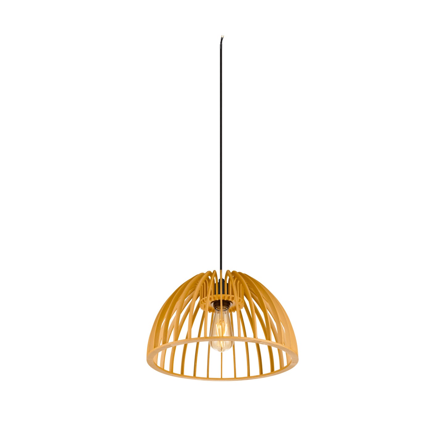WUD, Pendelleuchte, E27, half round, offenes Kabelende, 1 x max. 60 W, schwarz