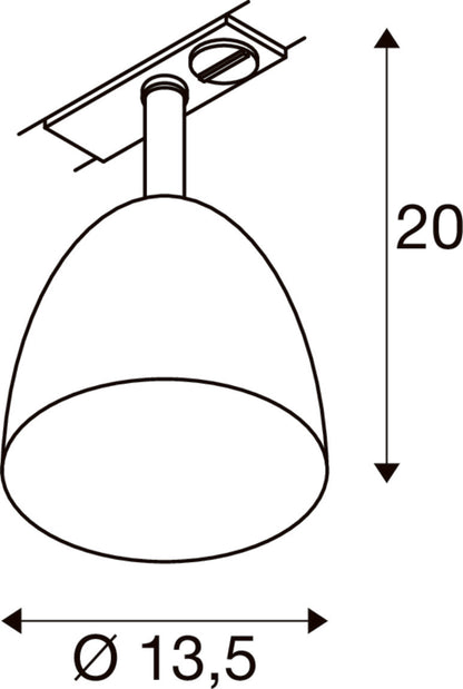 PARA CONE 14, 1 Phasen System Leuchte, GU10, kupfer/weiß