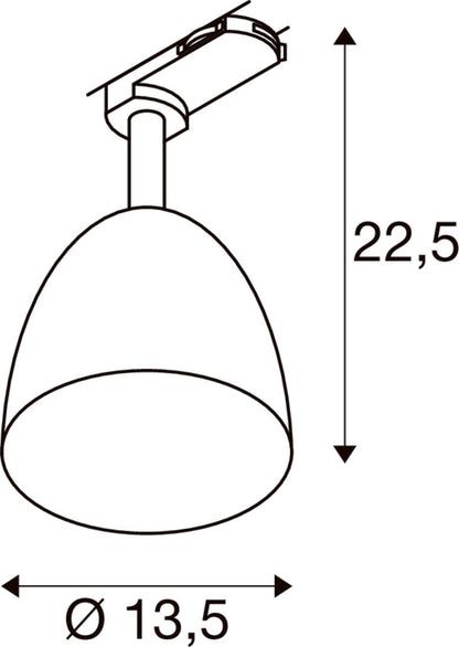 PARA CONE 14, 3 Phasen System Leuchte, GU10, kupfer/weiß