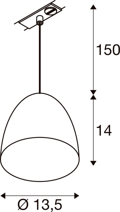 PARA CONE 14, Pendelleuchte für 1 Phasen System, GU10, kupfer
