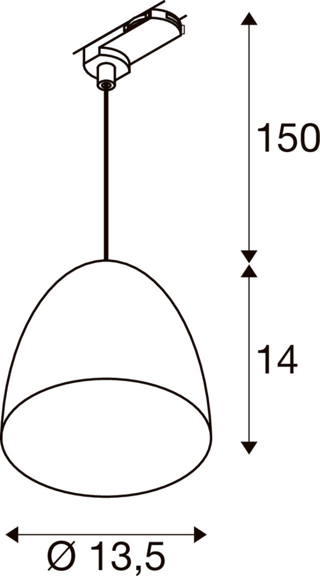 PARA CONE 14, Pendelleuchte für 3 Phasen System, GU10, schwarz/gold