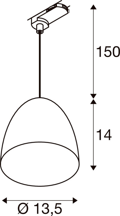PARA CONE 14, Pendelleuchte für 3 Phasen System, GU10, schwarz/gold