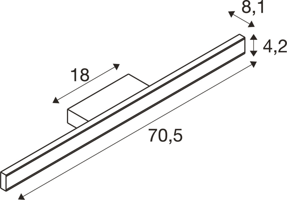 ONE LINEAR 70, Wandaufbauleuchte, UP/DOWN, 2700/3000 K, PHASE, messing