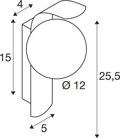 SUN, Wandaufbauleuchte, rund, 1x max. 40 W, LED-Leuchtmittel, G9, PHASE, schwarz