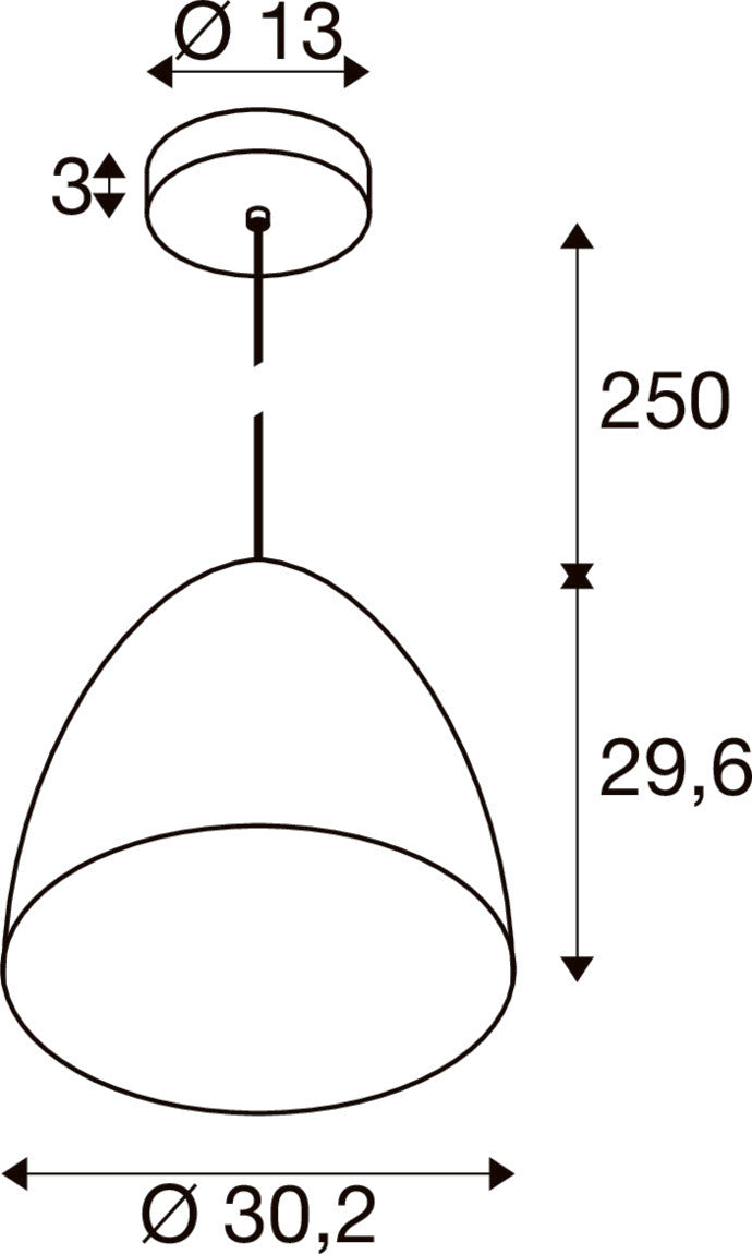 PARA CONE 20, Pendelleuchte, Pendellänge 250 cm, E27, 1x max. 60 W, kupfer / weiß