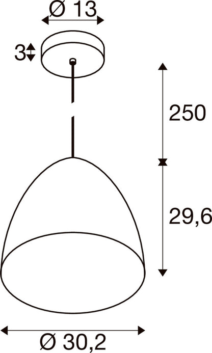 PARA CONE 20, Pendelleuchte, Pendellänge 250 cm, E27, 1x max. 60 W, kupfer / weiß