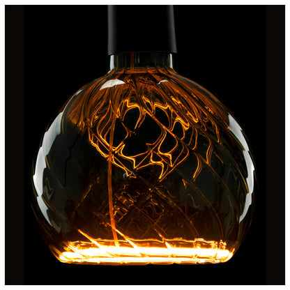 LED Floating Globe 150 twisted, LED-Leuchtmittel, smokey grey, E27, PHASE, 6 W, 1900 K