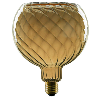 LED Floating Globe 150 twisted, LED-Leuchtmittel, smokey grey, E27, PHASE, 6 W, 1900 K
