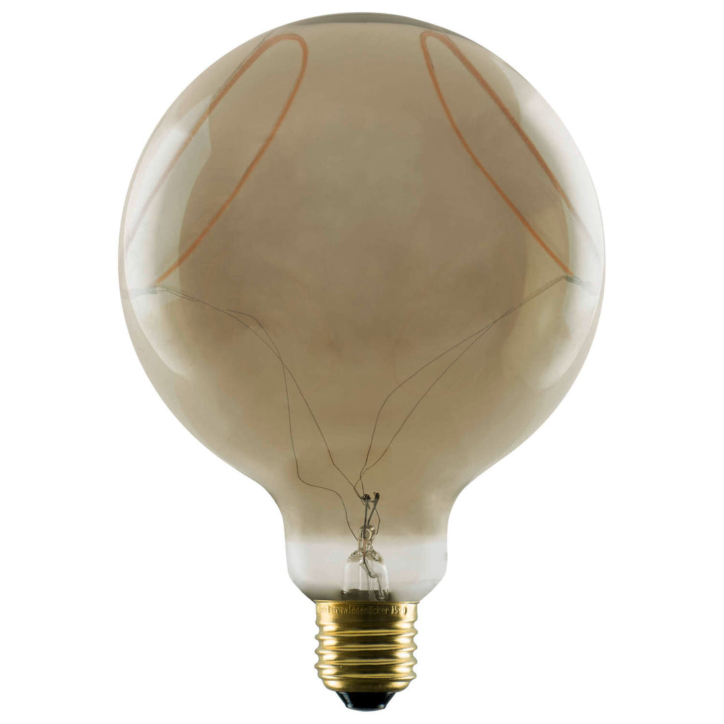LED Globe 125 2x slanting Soft Curve, LED-Leuchtmittel, smokey, E27, PHASE, 6 W, 1900 K