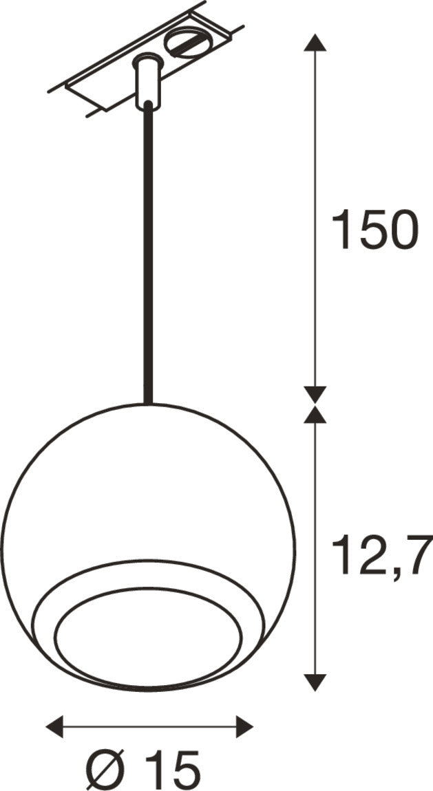 LIGHT EYE® 150, 1~ Pendelleuchte, GU10, Pendellänge 150 cm, 1x max. 13 W, matt schwarz