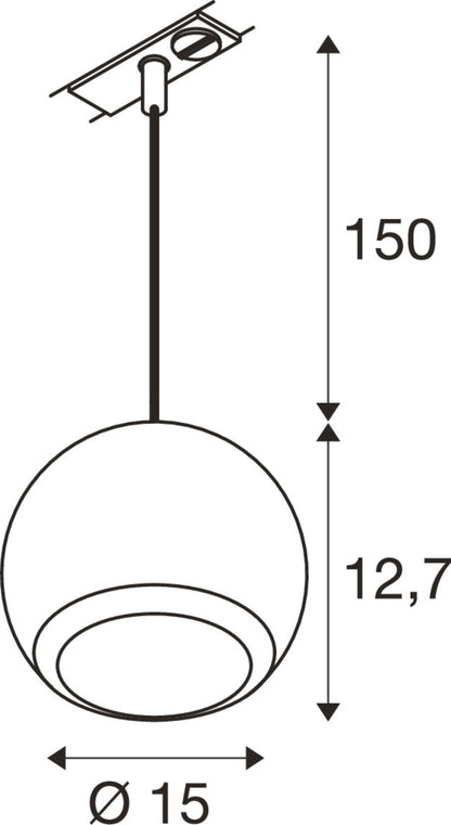 LIGHT EYE® 150, 1~ Pendelleuchte, GU10, Pendellänge 150 cm, 1x max. 13 W, matt schwarz