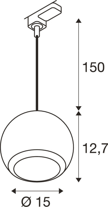 LIGHT EYE® 150, 3~ Pendelleuchte, GU10, Pendellänge 150 cm, 1x max. 13 W, matt weiß