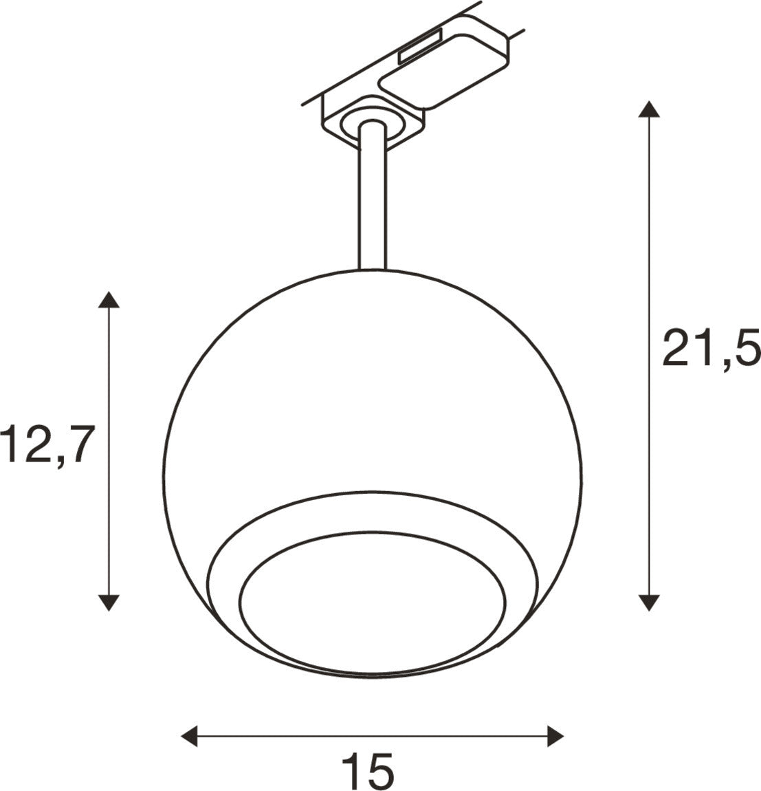 LIGHT EYE ® 150, 3~ Spot, rund, GU10, 1x max. 13 W, matt schwarz