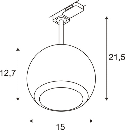 LIGHT EYE ® 150, 3~ Spot, rund, GU10, 1x max. 13 W, matt schwarz