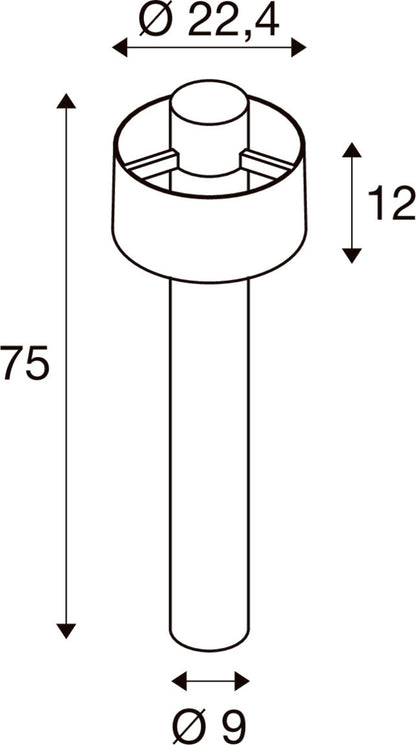 PHOTONI CYL POLE 75, Stehleuchte, E27, 1x max. 13 W, rost