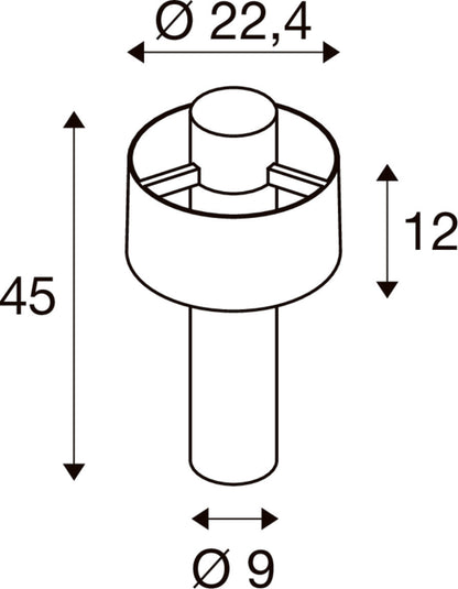 PHOTONI CYL POLE 45, Stehleuchte, E27, 1x max. 13 W, rost