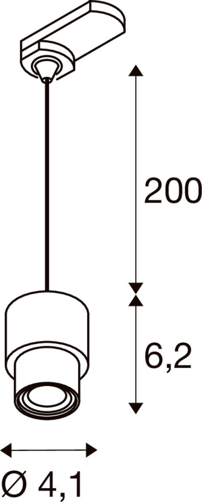 PURI 2.0 Basic, 3~ Pendelleuchte, GU10, Pendellänge 200 cm, 1x max. 6 W, weiß