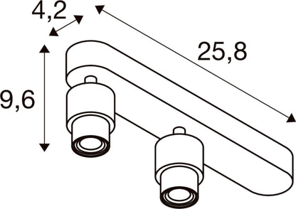 PURI 2.0 Basic, Wand- und Deckenaufbauleuchte, asymmetrisch, rund, 2 x max. 6 W GU10, weiß