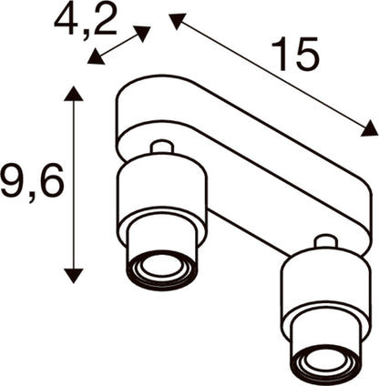 PURI 2.0 Basic, Wand- und Deckenaufbauleuchte, 2 x max. 6 W GU10, weiß