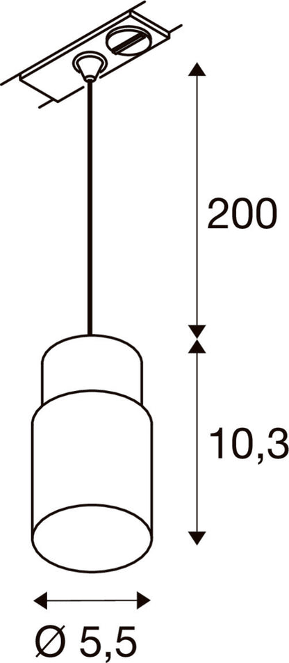 PURI 2.0 Tube, 1~ Pendelleuchte, GU10, Pendellänge 200 cm, 1x max. 6 W, schwarz