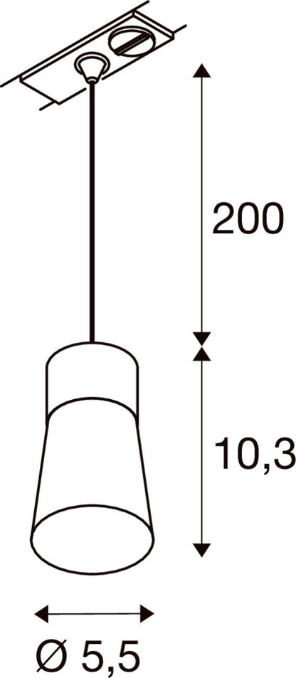 PURI 2.0 Cone, 1~ Pendelleuchte, GU10, Pendellänge 200 cm, 1x max. 6 W, grau