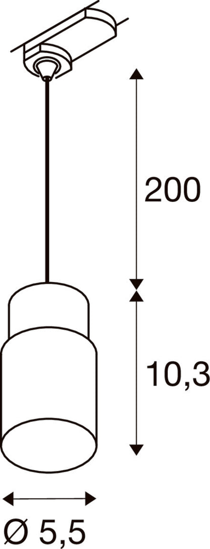 PURI 2.0 Tube, 3~ Pendelleuchte, GU10, Pendellänge 200 cm, 1x max. 6 W, weiß