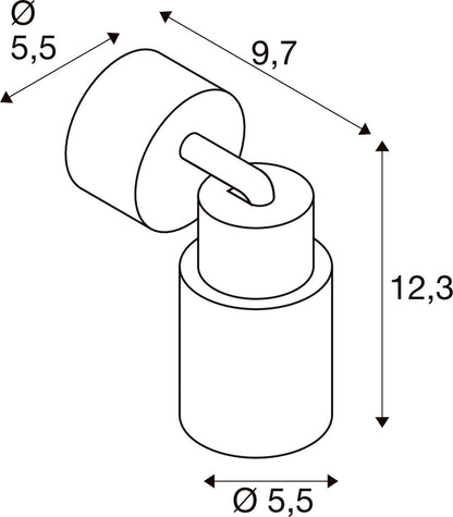PURI 2.0 Tube, Wand- und Deckenaufbauleuchte, 1x max. 6 W GU10, grau