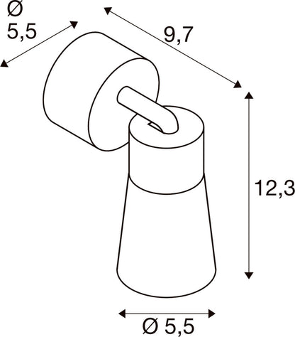 PURI 2.0 Cone, Wand- und Deckenaufbauleuchte, 1x max. 6 W GU10, schwarz