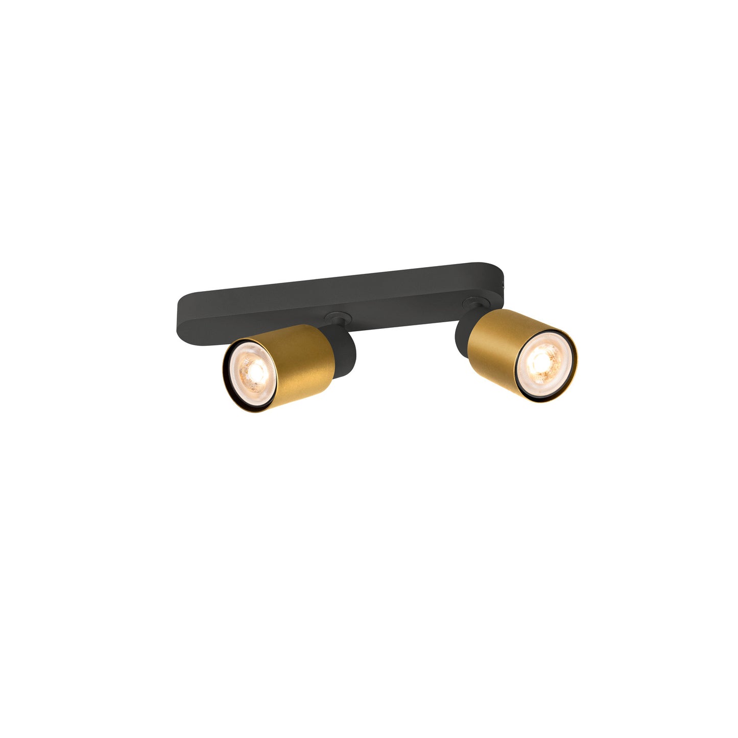 PURI 2.0 Tube, Wand- und Deckenaufbauleuchte, asymmetrisch, 2 x max. 6 W GU10, schwarz / gold