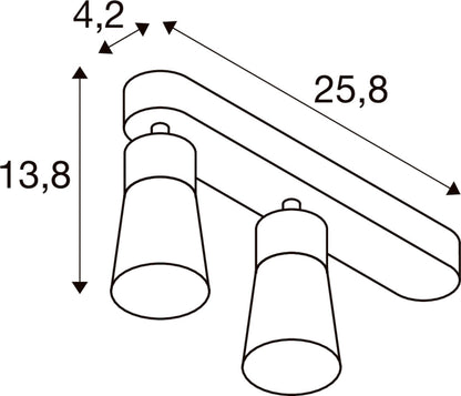 PURI 2.0 Cone, Wand- und Deckenaufbauleuchte, asymmetrisch, 2 x max. 6 W GU10, weiß
