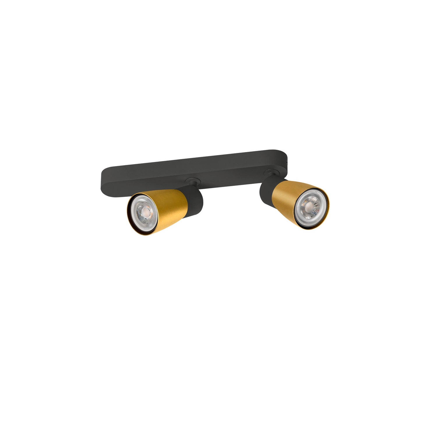 PURI 2.0 Dome, Wand- und Deckenaufbauleuchte, asymmetrisch, 2 x max. 6 W GU10, schwarz / gold