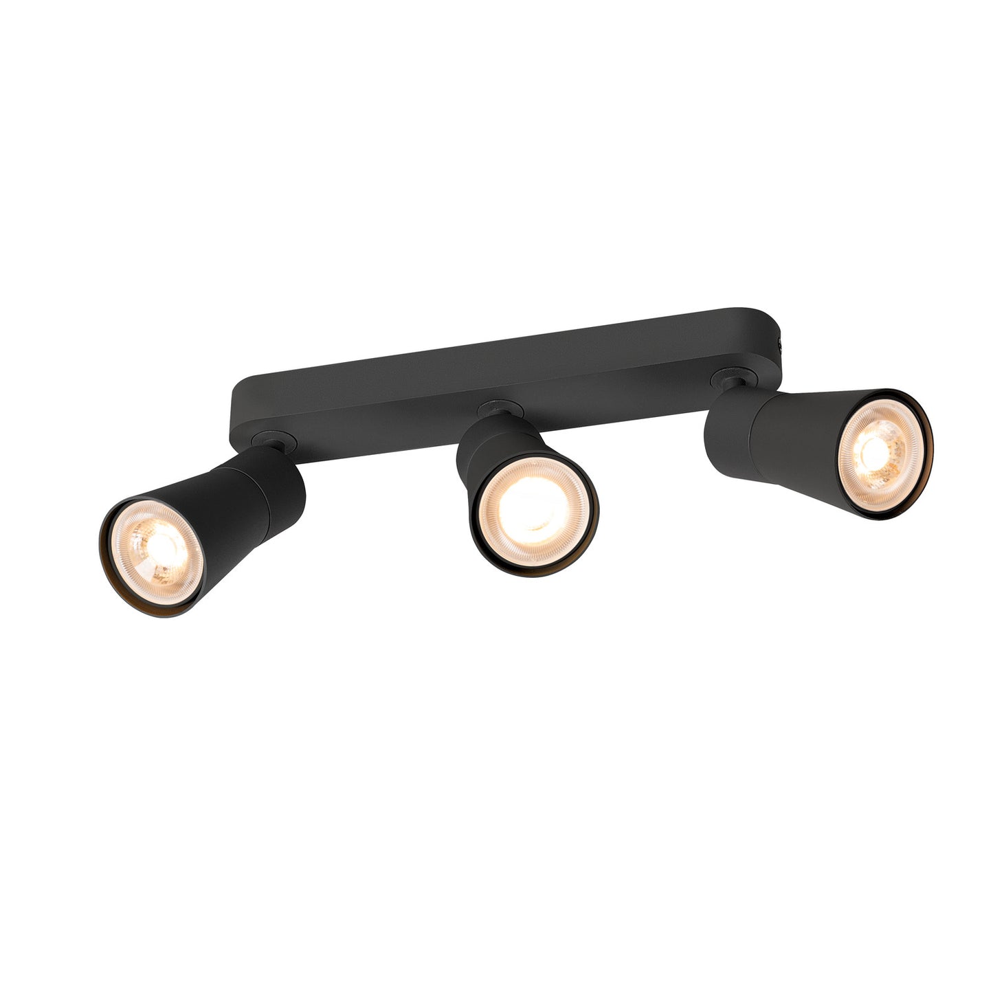 PURI 2.0 Cone, Wand- und Deckenaufbauleuchte, long, 3 x max. 6 W GU10, schwarz