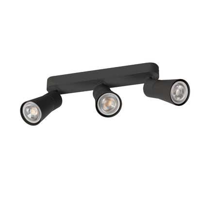 PURI 2.0 Cone, Wand- und Deckenaufbauleuchte, long, 3 x max. 6 W GU10, schwarz