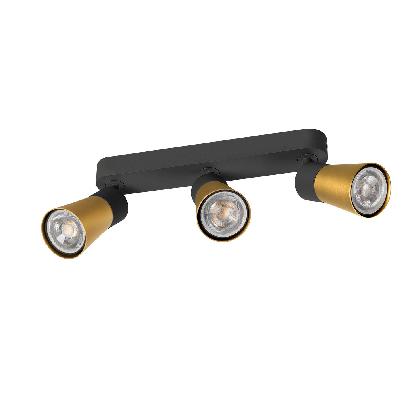 PURI 2.0 Cone, Wand- und Deckenaufbauleuchte, long, 3 x max. 6 W GU10, schwarz / gold