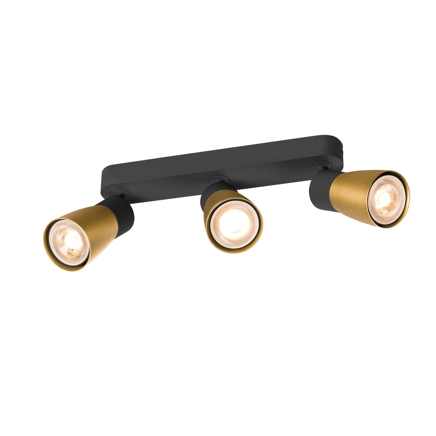 PURI 2.0 Dome, Wand- und Deckenaufbauleuchte, long, 3 x max. 6 W GU10, schwarz / gold