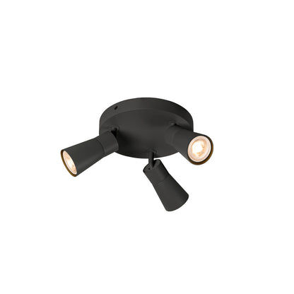 PURI 2.0 Cone, Wand- und Deckenaufbauleuchte, rund, 3 x max. 6 W GU10, schwarz