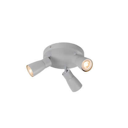 PURI 2.0 Dome, Wand- und Deckenaufbauleuchte, rund, 3 x max. 6 W GU10, grau
