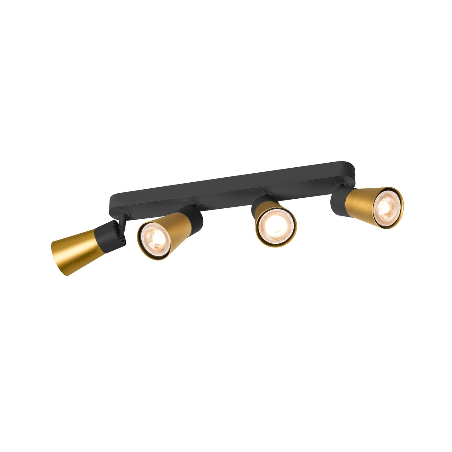 PURI 2.0 Cone, Wand- und Deckenaufbauleuchte, long, 4 x max. 6 W GU10, schwarz / gold