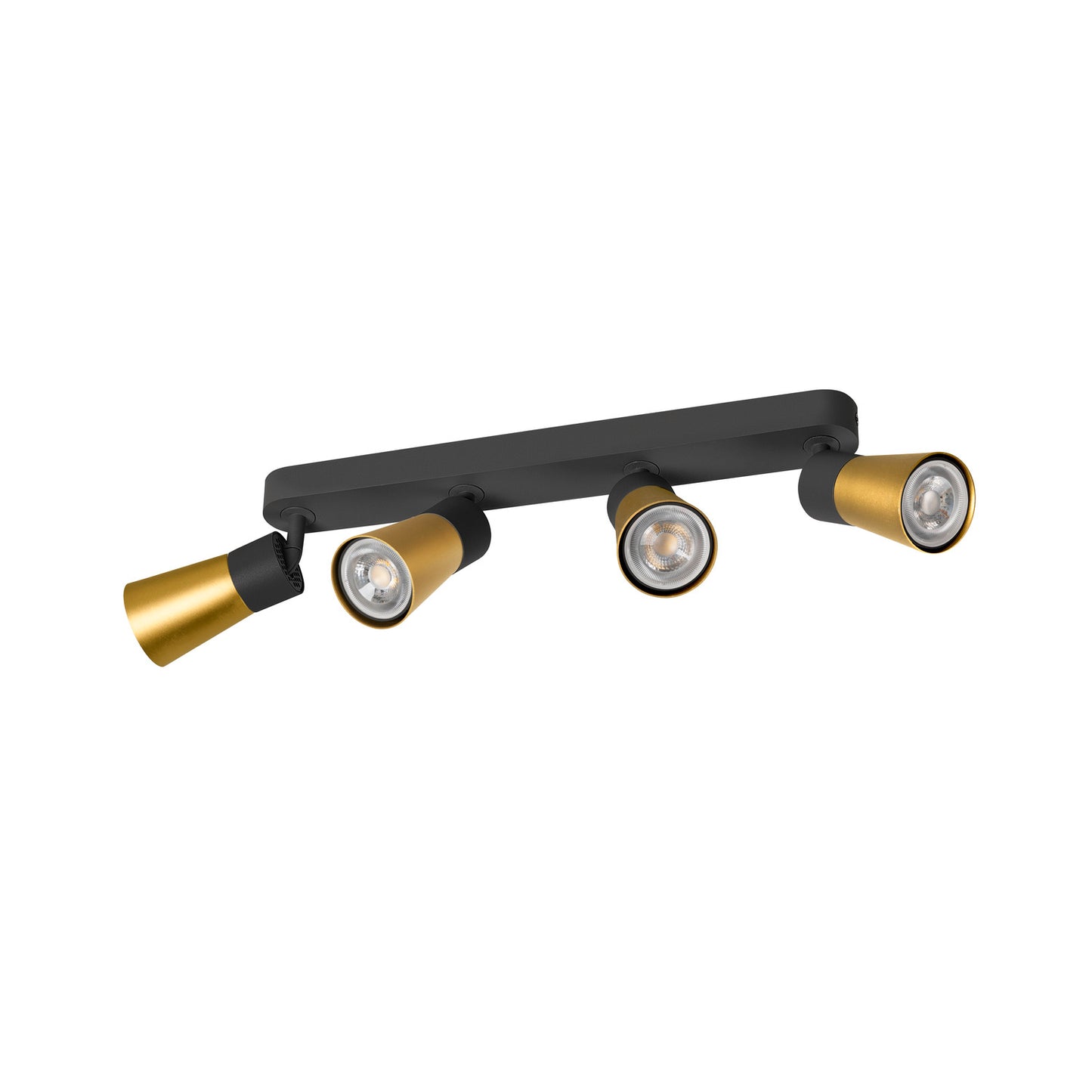PURI 2.0 Cone, Wand- und Deckenaufbauleuchte, long, 4 x max. 6 W GU10, schwarz / gold